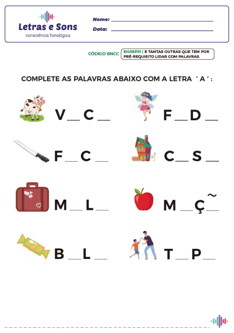 Método Fônico de Alfabetização - Letras e Sons